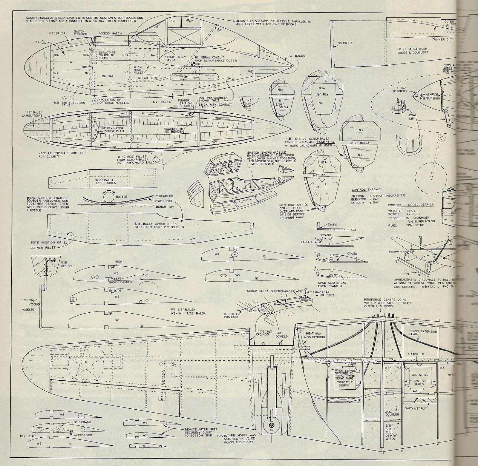 RCM *Lockheed P 38 Lightning* Article And Plan\ R/C Modeler Plan - 1600x1562 - jpeg P 38 Plans